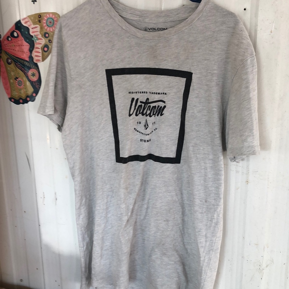 Volcom Gray Men's Cotton Surfboard Skater T-shirt Size L Worn 1x